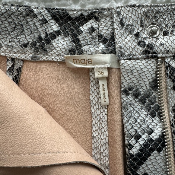 Maje snake skin leather like fitted skirt - Picture 4 of 4